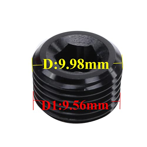 AC PERFORMANCE 1/8" NPT Male Pipe Plug Allen Head Socket Fitting, Black Aluminum, Pack of 2 - Image 5