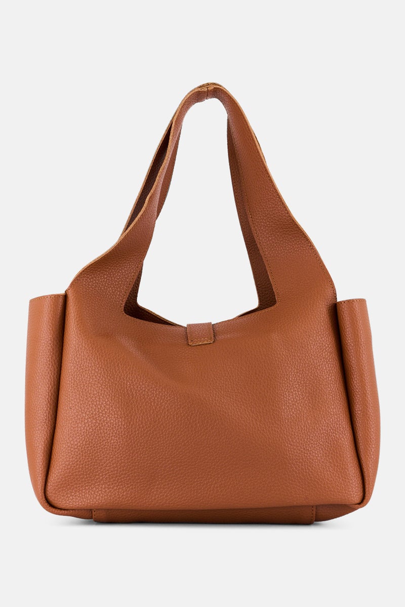 VINCE CAMUTO Women Brand Logo Tote Bag, Brown  - Image 3