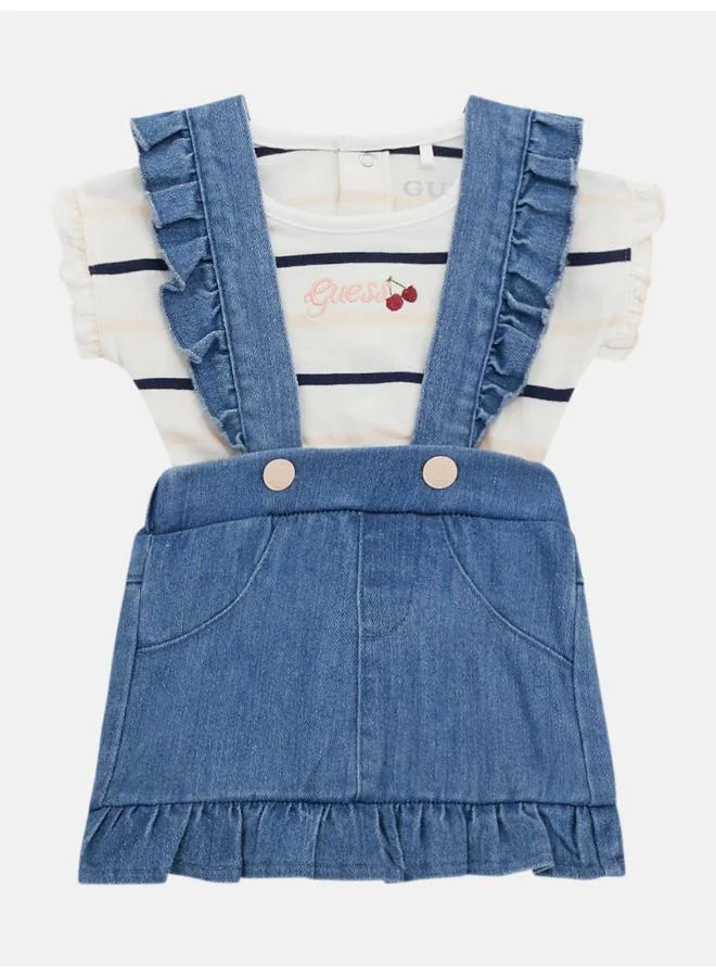 GUESS Kids Stripe Onesies And Skirt Set