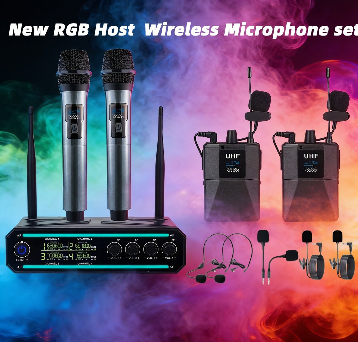 فيكسيسيك Vexiseek Wireless Microphone 4-ch Uhf Set