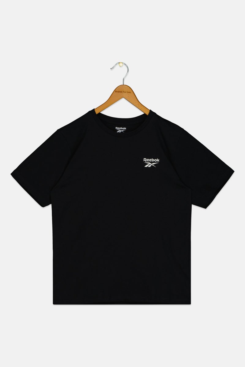 Reebok Kids Boy Brand Logo Short Sleeve Outdoor T-Shirt, Black - Image 3