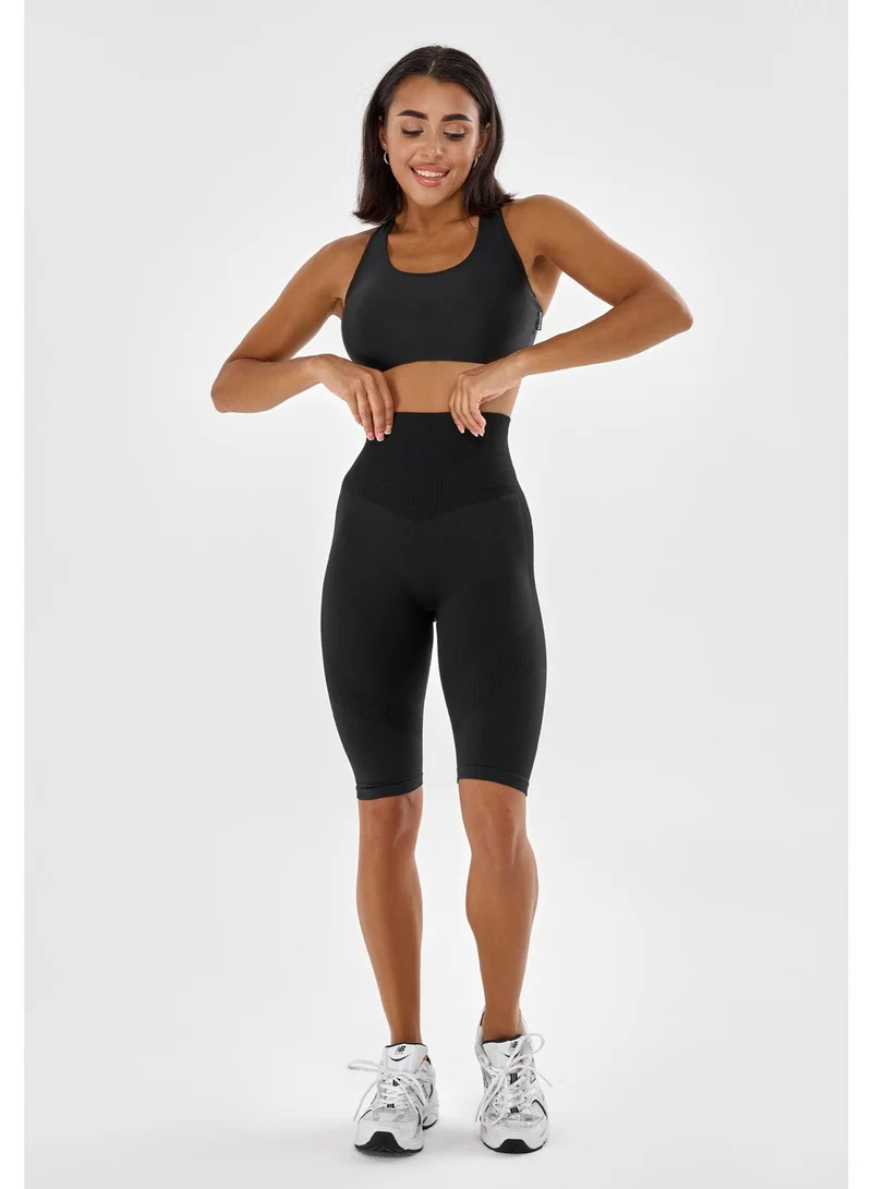Bona Fide Bona Seamless Cycling Black Seamless Cycling High Waist Biker Gym Shorts for Women | Best Price UAE
