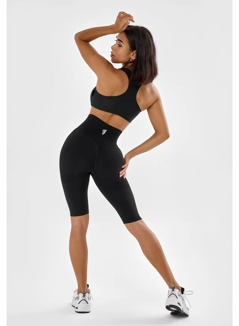 Bona Fide Bona Seamless Cycling Black Seamless Cycling High Waist Biker Gym Shorts for Women | Best Price UAE