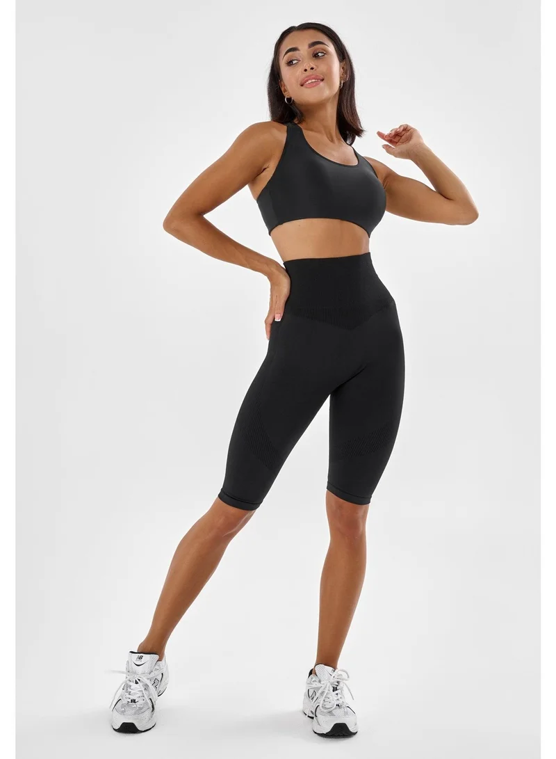 Bona Fide Bona Seamless Cycling Black Seamless Cycling High Waist Biker Gym Shorts for Women | Best Price UAE