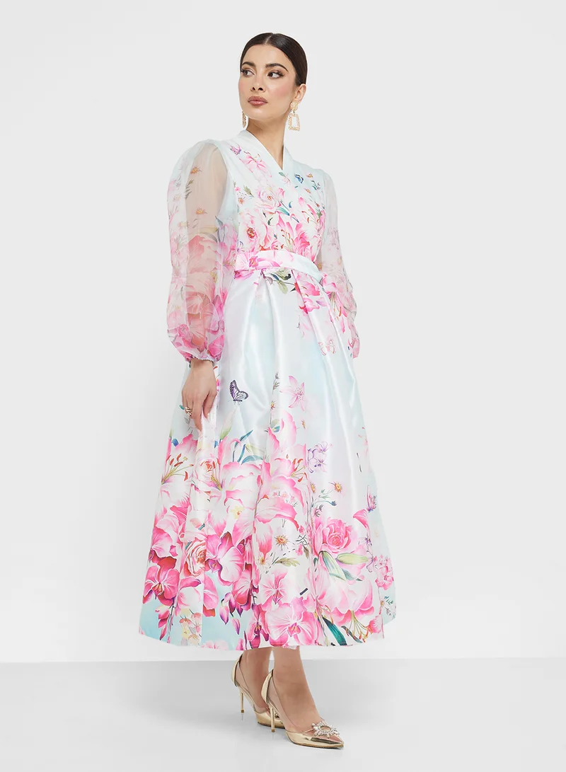 Khizana Floral Organza Dress