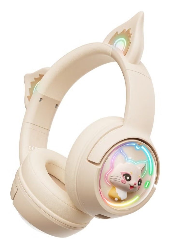 ELTRAZONE B5 RGB Bluetooth Wireless Gaming Headset with Cat Ear Design – Premium Stereo Sound, Noise-Canceling Mic, Comfortable Over-Ear Cushions, Adjustable Headband, RGB Lighting – Compatible with PC, PS4, Xbox, Mobile Devices – Pink  - Image 2