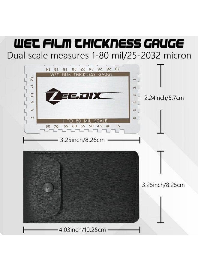 ZeeDix Stainless Steel Metal Wet Film Thickness Gauge Comb, 1-80 Mil Scale, Dual Scale Step And Notched Gauge Thickness Tool For Paints Resins - Image 2
