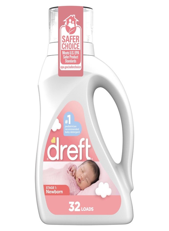Dreft Stage 1 Newborn Baby Liquid Laundry Detergent, Gentle on Sensitive Skin, HE Compatible, 32 loads - Image 1