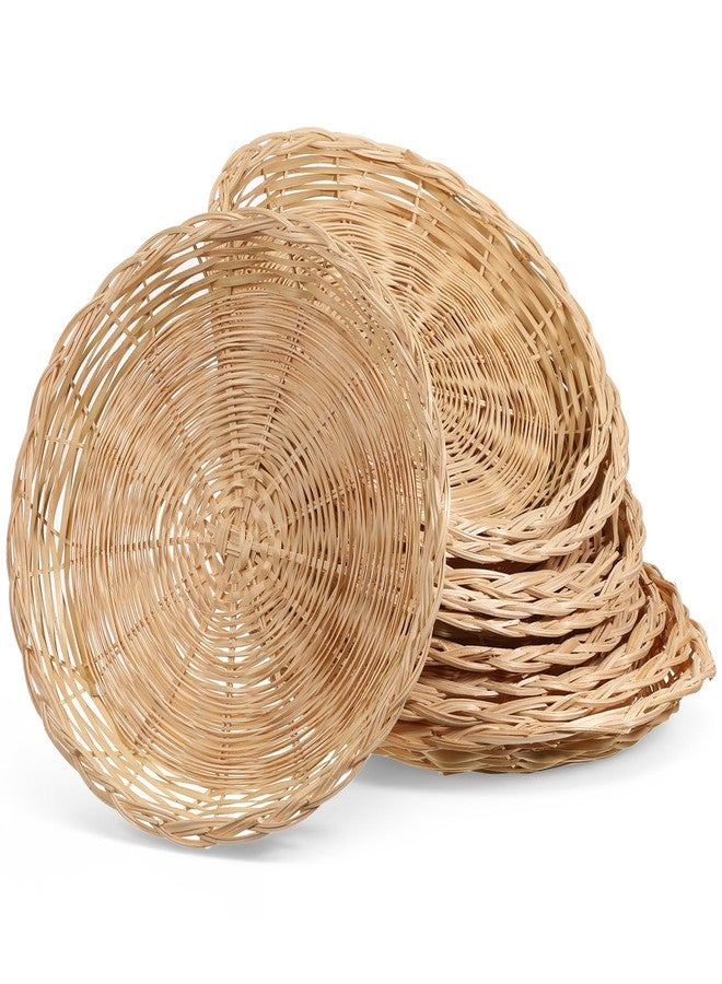 Xosjska 10 Pack Bamboo Paper Plate Holder, 10 inches Reusable-Wicker Charger Plates-Wicker Paper Plate-Holder, Hand Weave Brown-Wickers Paper-Plate Baskets for Home Party Daily Dining Picnic - Image 2