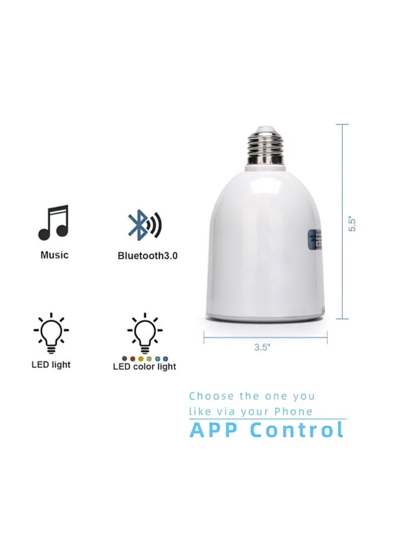 أتشز ضوء LED على شكل قمر بجهاز تحكم عن بعد وتقنية البلوتوث ومكبر صوت أبيض  - Image 3