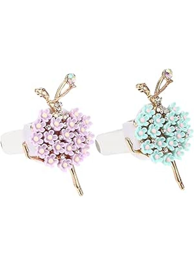 2 Pcs Car Perfume Clip Aroma Diffuser Ballet Girl Decor Diamond Ornament - Image 1