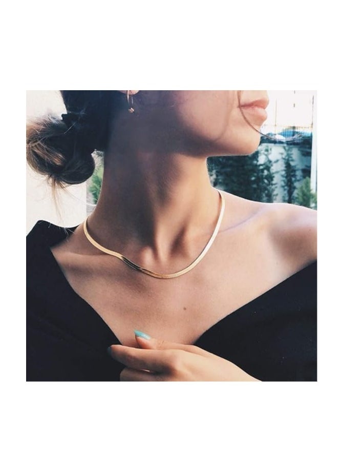 Fayrouz Jewellery Chain and chain set from Fayrouz Jewelry Zigzag Necklace for Women in 14K Gold Flat Double Zigzag in the Shape of a Back Chain Thin Chunky Chain  - Image 3