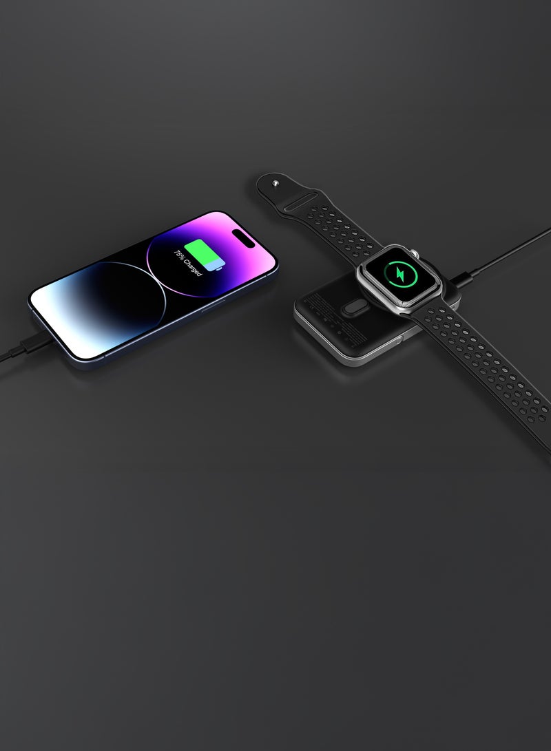 GREEN LION Volt Guage 10000 mAh MagSafe Power Bank with 2 USB-C Ports & Kickstand / PD 22.5W Fast Charging / Flight Approved / Digital Display / iWatch Wireless Charging - Black - Image 2