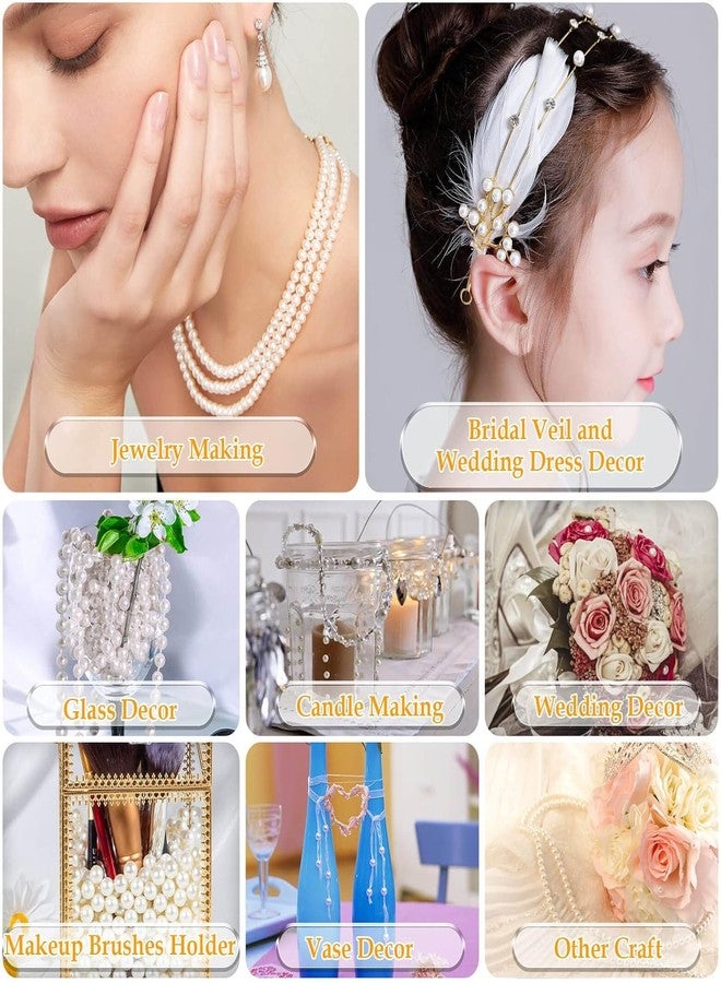 Dhruv Crafts 6MM Pearl Beads for Jewellery Making | Cream Color Round Pearls for Necklace, Bracelet, Earrings | Beading, Embroidery & DIY Craft Supplies, 300 Pieces - Image 4