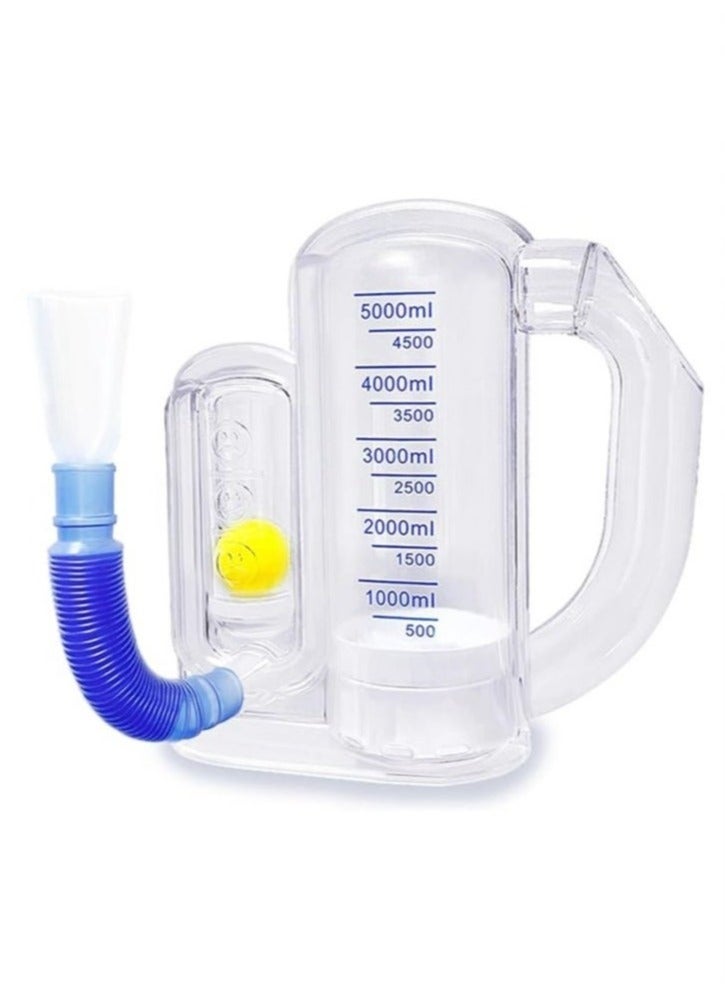 Spirometer Respiratory Breathing Exercise Device for Lungs, Deep Breathing Trainer for Adults - 5000ml Volume Measurement with Flow Rate Indicator - Image 1