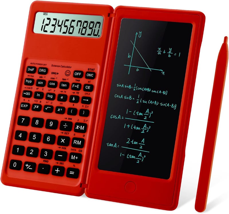 iPepul Scientific Calculators for Students, Red Math Calculator with Notepad,10-Digit Large Screen, Classroom Must Haves for Middle High School Supplies & College (Red) - Image 1