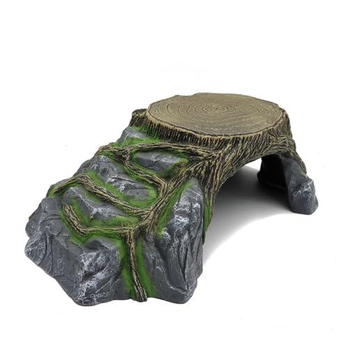 JIHAQUA Extra Large Resin Reptile Hideouts Cave Habitat Decor for Reptiles Amphibians Fish Tanks and Gecko Leopard - Image 1
