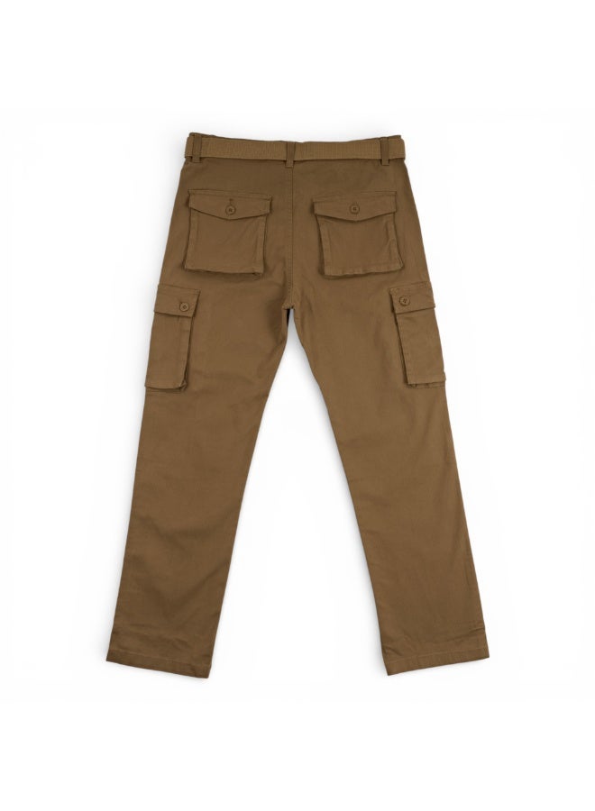 MARWAN Boys Twill Cargo Pants with Adjustable Waist Belt - Image 2