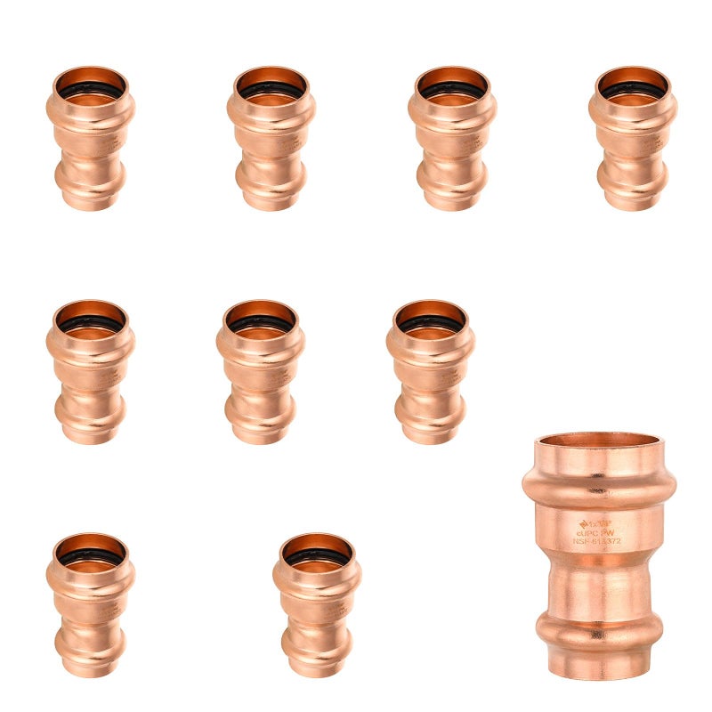 EFIELD Pack of 10 EFIELD 1 x 34 Copper Press Fit Coupling Fittings With Stop For Copper Tube Connection LBP DesignPRESS003 - Image 2