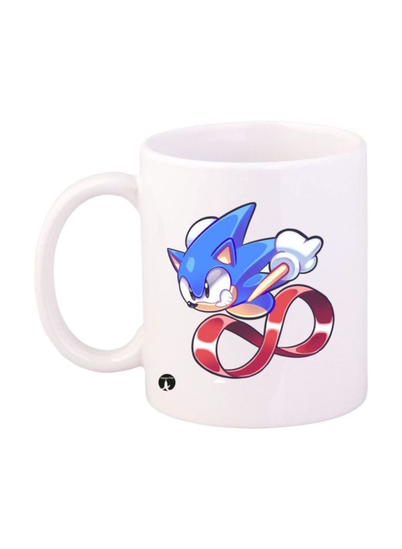 RKN Sonic Video Game Printed Mug White/Blue/Red Standard Size