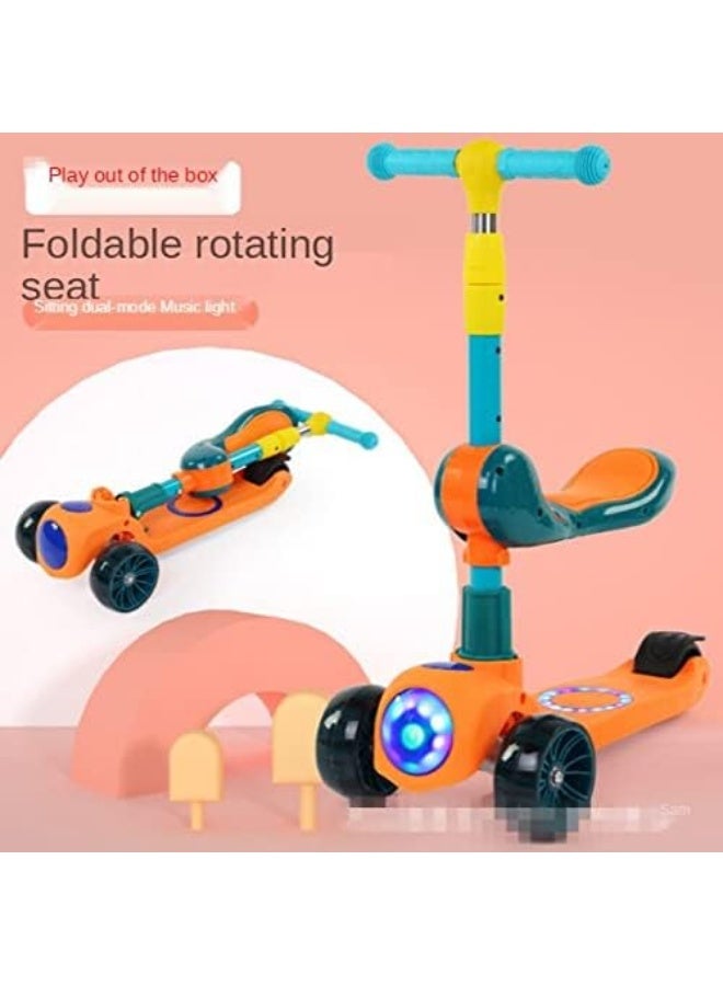 Flashing Wheel PVC Wheel Kid Scooter Children Kids Kick Scooter with Seat  - Image 4