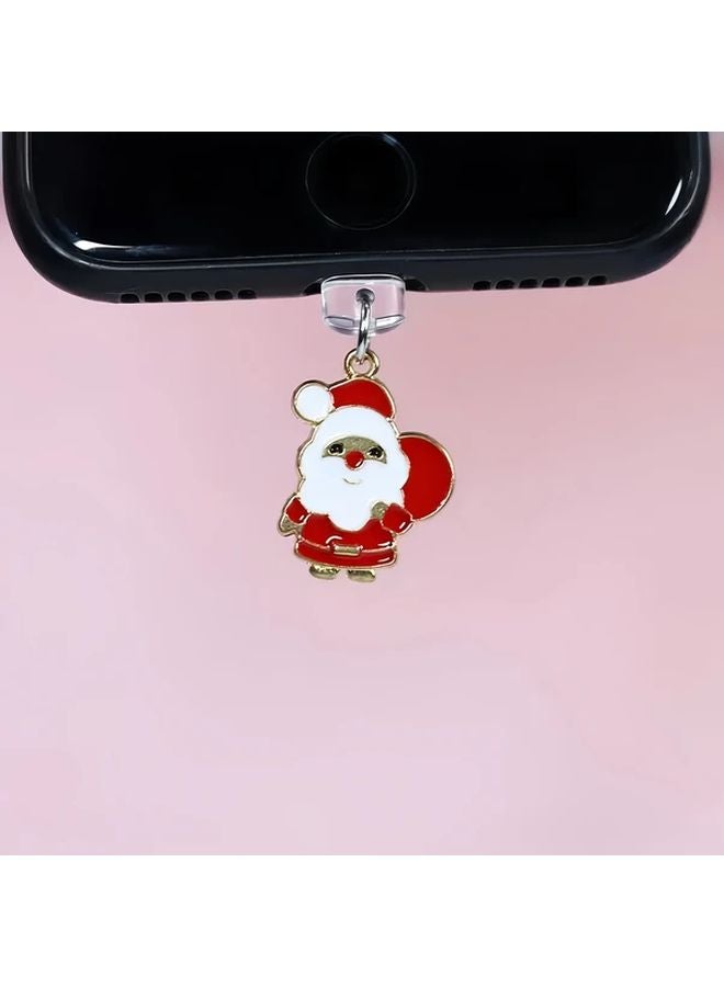 إكسسوار هاتف سانتا كلوز لعيد الميلاد سدادة غبار لشاحن آيفون 5 14 تنظيف منفذ الشحن - Image 1