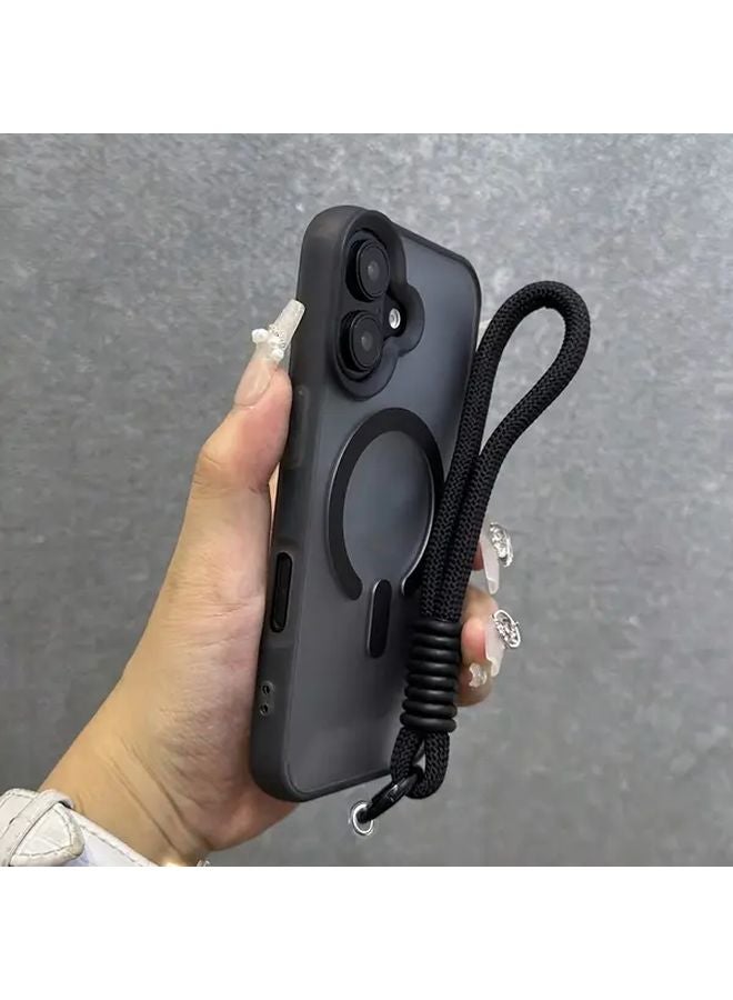 غطاء هاتف أزرق مغناطيسي مضاد للصدمات متوافق مع آيفون 17 - غطاء ذو ملمس ناعم غير لامع - Image 5