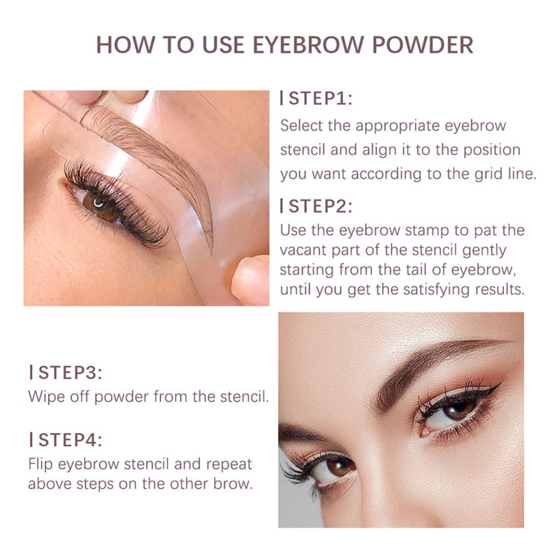 Eyebrow Stamp Stencil Kit Eyebrow Powder Stick Hairline Powder Dark Brown Seal Shadow Powder - Image 3