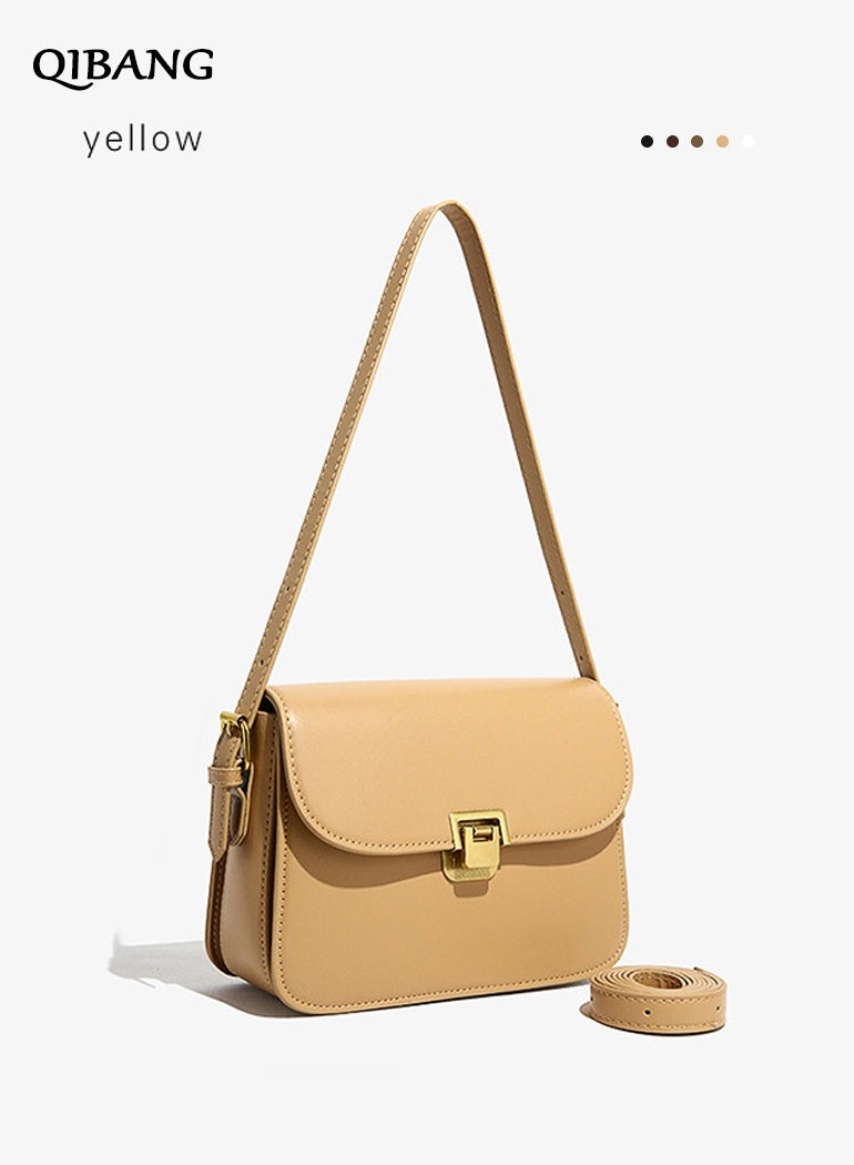 QIBANG Women's high-end elegant leather crossbody bag with adjustable shoulder strap, which can be converted into shoulder bag, small handbag with detachable shoulder strap. - Image 5