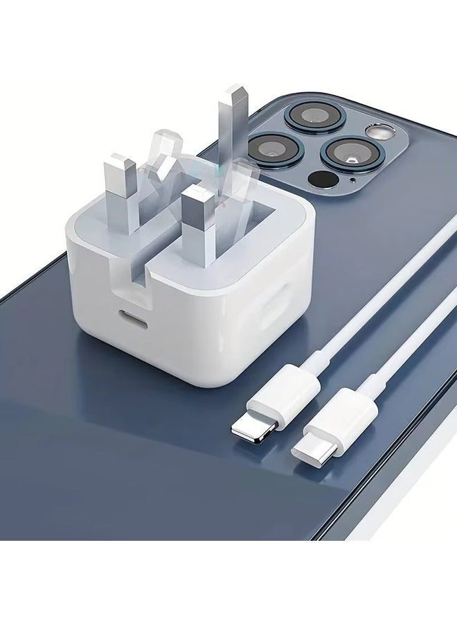 باور بلس شاحن سريع للآيفون بقوة 100 واط | شاحن حائط سريع بمنفذ USB C مع كابل USB C إلى Lightning ، أبيض - Image 4