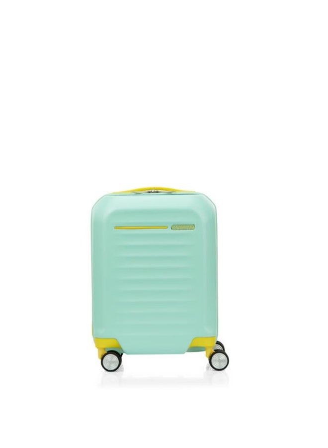 AMERICAN TOURISTER Little Frontec Suitcase for Kids Cabin Size 45 cm / 16 inch, 4 Spinner Wheels, Hard Top, Polycarbonate, Aqua Yellow|Antimicrobial Lining|Multi-Stop Trolley Handle - 3 Years International Warranty - Image 3