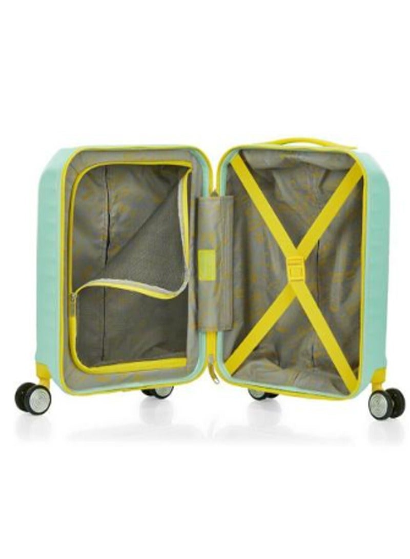 AMERICAN TOURISTER Little Frontec Suitcase for Kids Cabin Size 45 cm / 16 inch, 4 Spinner Wheels, Hard Top, Polycarbonate, Aqua Yellow|Antimicrobial Lining|Multi-Stop Trolley Handle - 3 Years International Warranty - Image 4