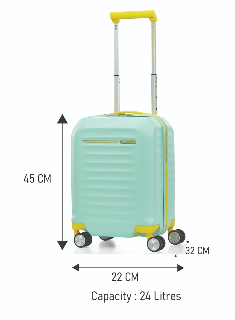 AMERICAN TOURISTER Little Frontec Suitcase for Kids Cabin Size 45 cm / 16 inch, 4 Spinner Wheels, Hard Top, Polycarbonate, Aqua Yellow|Antimicrobial Lining|Multi-Stop Trolley Handle - 3 Years International Warranty - Image 5