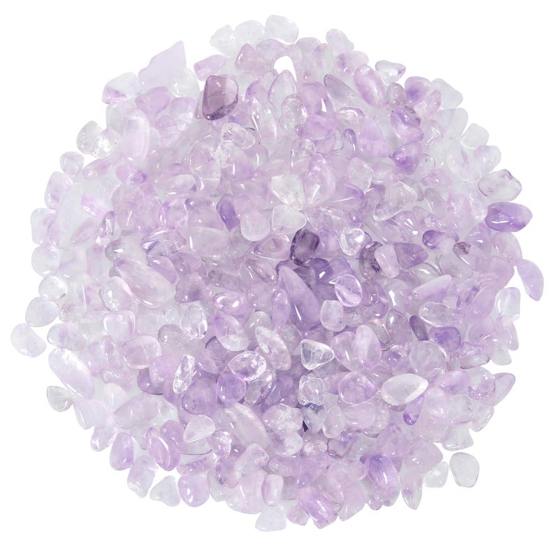 Orientrea 11lb Natural Crushed Light Color Amethyst Crystal Tumbled ChipsHealing Crystals Chips Bulk Crushed Crystal Gemstones for Crafts Beautiful Package for Gift Light Color Amethyst