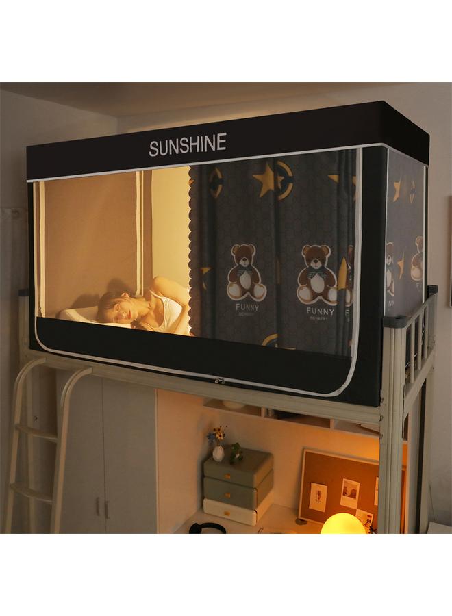 73Hours Student Dormitory Bed Curtain Mosquito Net Bracket Integrated Dormitory Single Upper Bent Lower Bent Curtain Shading Bed Curtain - Image 4