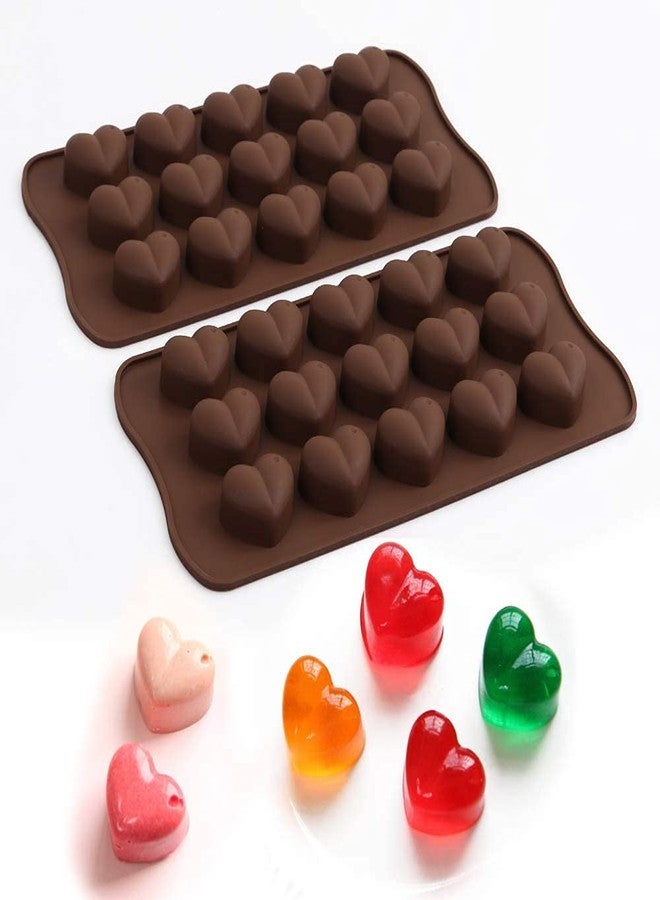 BAKERS 4U قالب شوكولاتة على شكل قلب ذو 15 تجويفًا، قالب سيليكون على شكل قلب لعيد الحب للشوكولاتة والحلوى المطاطية - Image 2