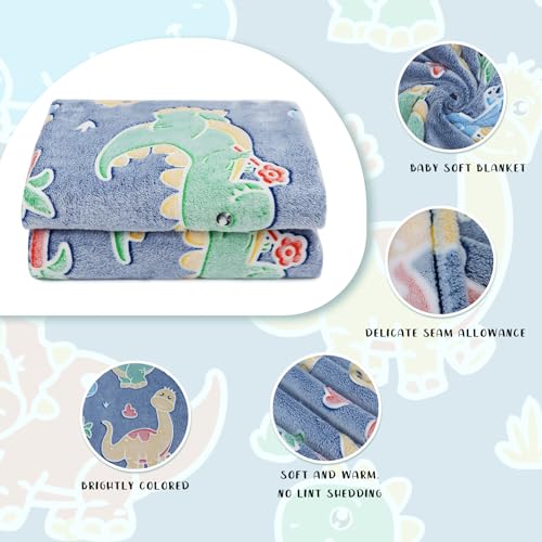Gdindff Dinosaur Gifts Toys for Boys Girls - Glow in The Dark Dino Blanket Birthday Presents for Kids Toddlers Adults - Dinosaur Fleece Throw Blankets for Bedroom Decor 50"x60" - Image 5