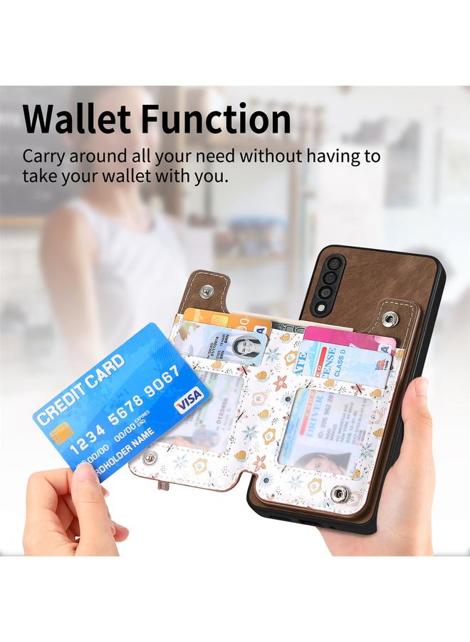 S-TOP Case For Samsung Galaxy A50 Retro Painted Zipper Wallet Back Phone Case - Image 3