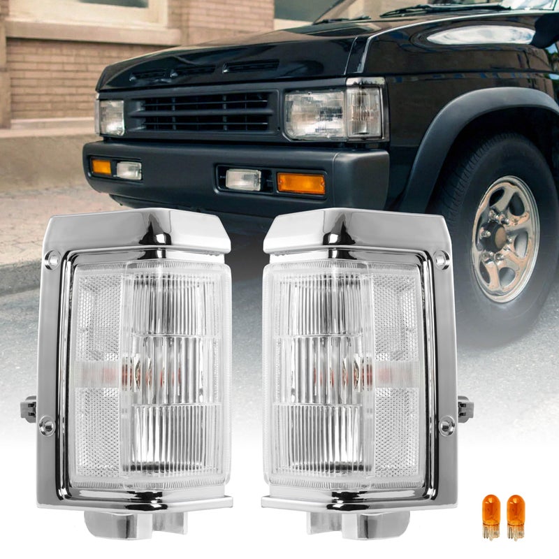 USR 8889 Pickup Corner Light Corner Lamps Left Right Pair Compatible with 19881989 Nissan Pick Up Truck 19871995 Pathfinder All Models CLEAR CORNER LIGHTS wSOCKETS BULBS PlugPlay