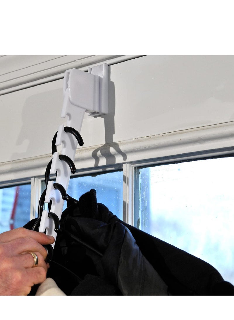 Excefore Back to School, The Door Hanger, Decorative Organizer hooks for Clothes, Coat, Hat, belt, Towels, 5 Slots, Holds up to 10 Garments Each, for Home or Office Use, White  - Image 3