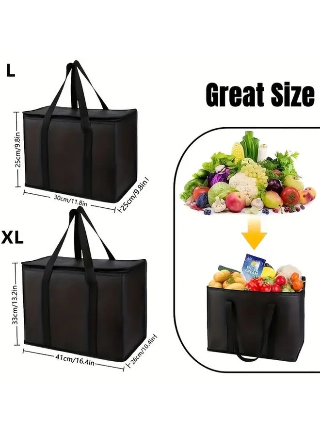 Large Capacity Insulated Cooler Bag Keeps Food Cold Hot For Hours Durable Black Design For Camping Picnics - Image 3