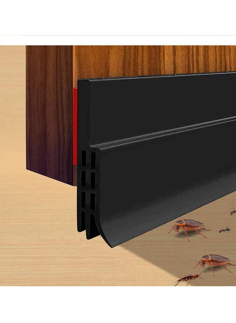 Generic - Under Door Sweep Weather Stripping Soundproof Rubber Bottom Seal with Wider Strong 39.3 inch (Black) - Image 1