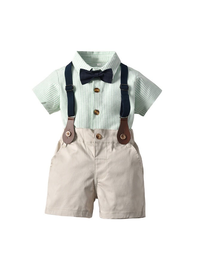 New Arrival Boys' Gentleman Bow Tie and Suspender Pants Set