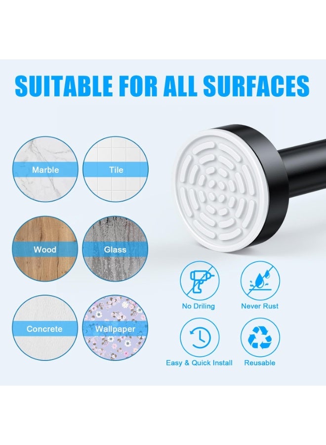 JOGAMS Shower Curtain Rod Adjustable Spring Tension Curtain Rod Never Rust Anti Slip Shower Curtain Rod for Bathroom No Drilling Never Collapse Easy to Use - Image 5