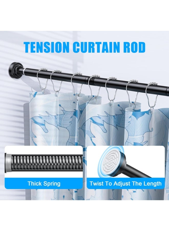 JOGAMS Shower Curtain Rod Adjustable Spring Tension Curtain Rod Never Rust Anti Slip Shower Curtain Rod for Bathroom No Drilling Never Collapse Easy to Use - Image 2