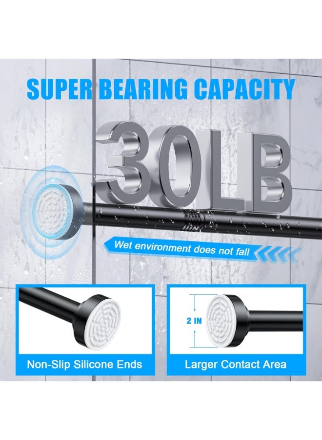 JOGAMS Shower Curtain Rod Adjustable Spring Tension Curtain Rod Never Rust Anti Slip Shower Curtain Rod for Bathroom No Drilling Never Collapse Easy to Use - Image 3