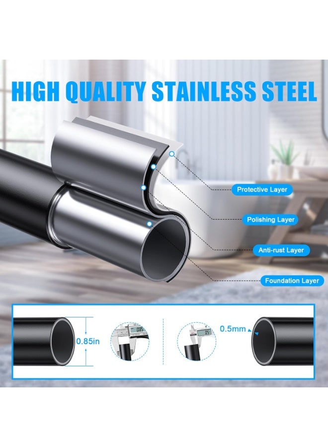 JOGAMS Shower Curtain Rod Adjustable Spring Tension Curtain Rod Never Rust Anti Slip Shower Curtain Rod for Bathroom No Drilling Never Collapse Easy to Use - Image 4