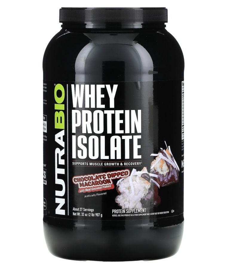 NutraBio Whey Protein Isolate Chocolate Dipped Macaroon 2 lb (907 g)