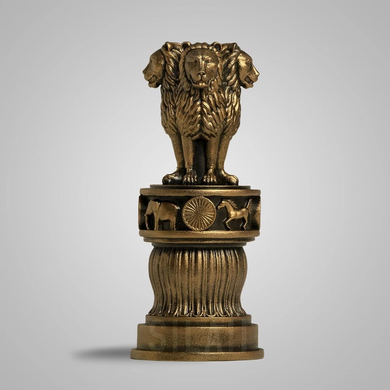 SILAII Ashoka Pillar Sculpture - 5 INCH, Antique Bronze Colour - Image 1