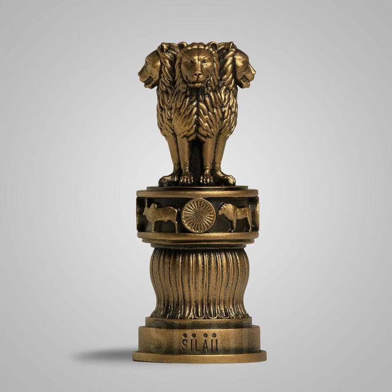 SILAII Ashoka Pillar Sculpture - 5 INCH, Antique Bronze Colour - Image 4